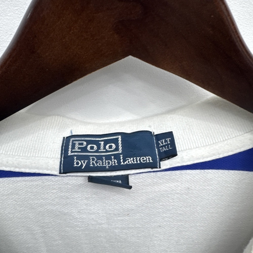 Polo Ralph Lauren Big And Tall Blue And White Striped Polo XLT - Picture 2 of 8